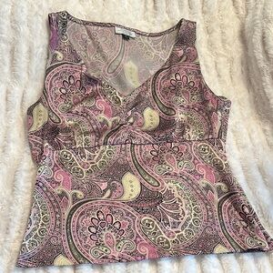 Tahari‎ Paisley Fitted Tank Top